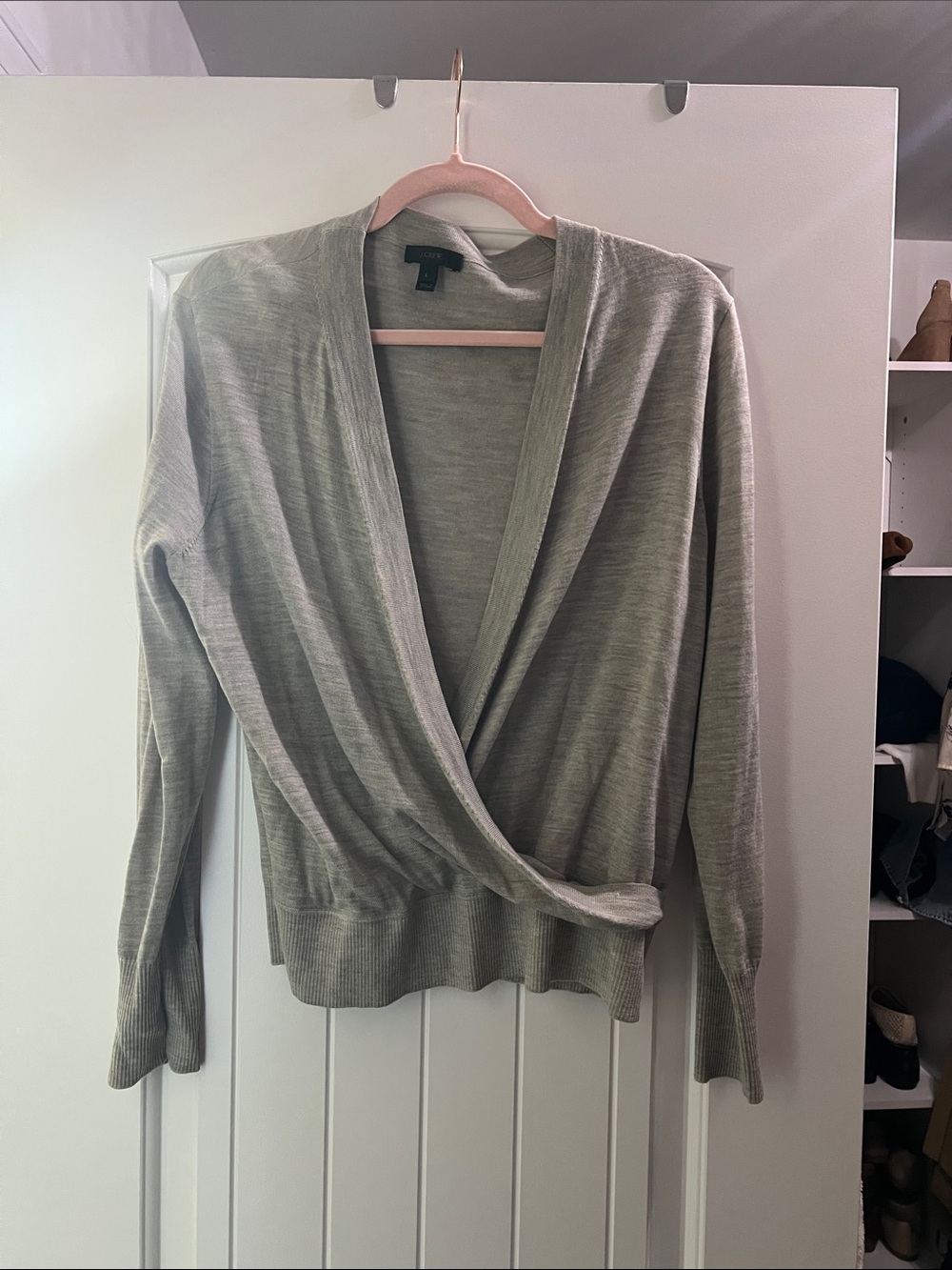 J. Crew 100% merino wool Wrap-Front V-Neck Sweater
